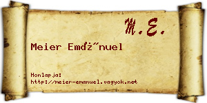 Meier Emánuel névjegykártya